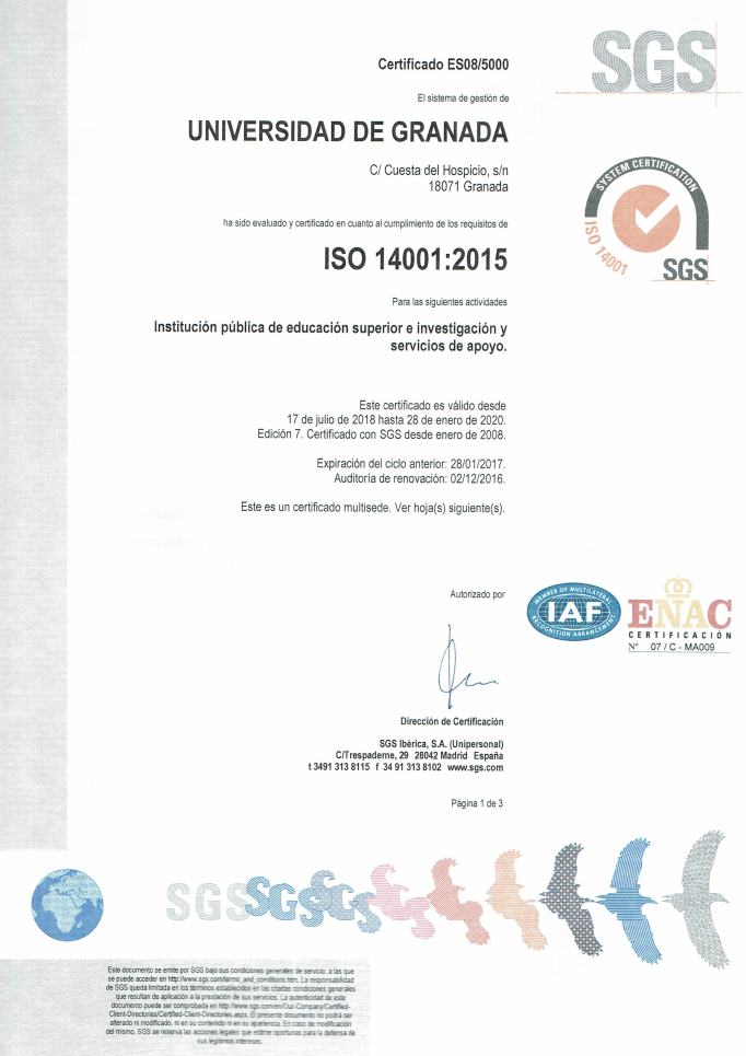Certificación de Calidad ISO 14001